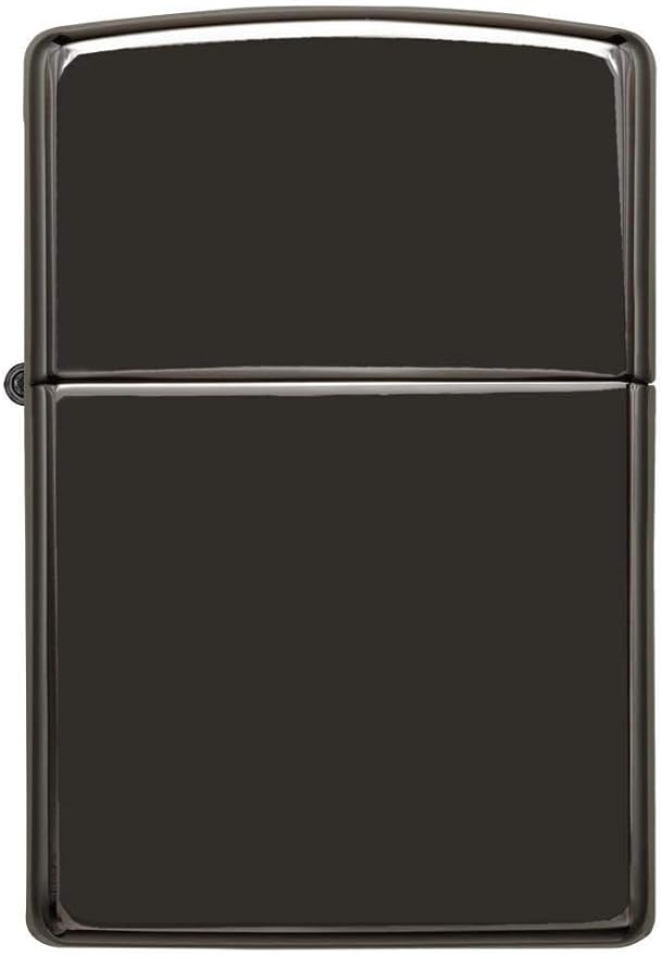 Black Zippo lighter on a white background