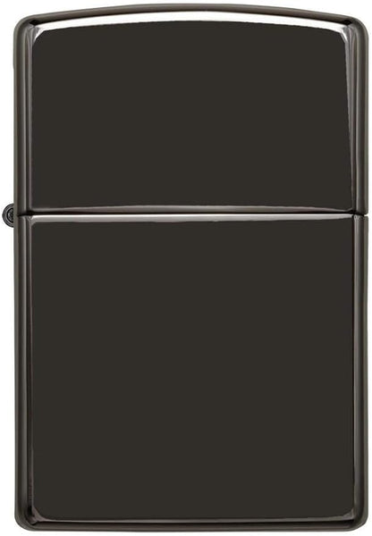 Black Zippo lighter on a white background