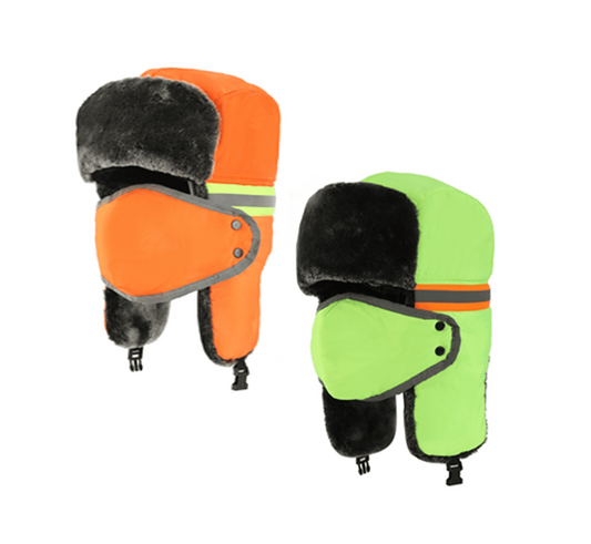 Winter Trapper Fur Hat Neon Color 12/bx