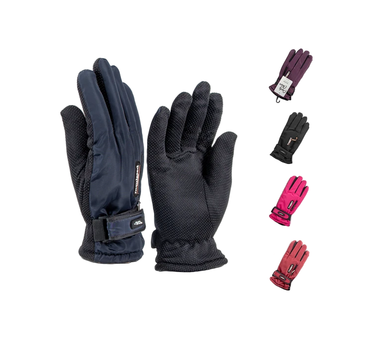 Women's Winter Ski gloves With Grip And Zipper Pocket 12/bx