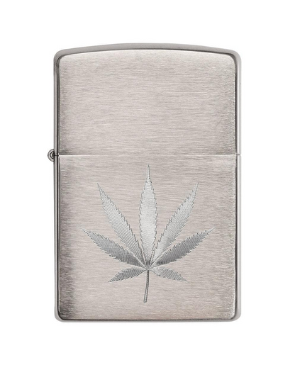 Zippo Chrome Marijuana Leaf Design #29587