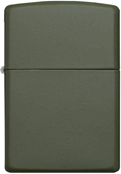 Green Zippo lighter on a white background