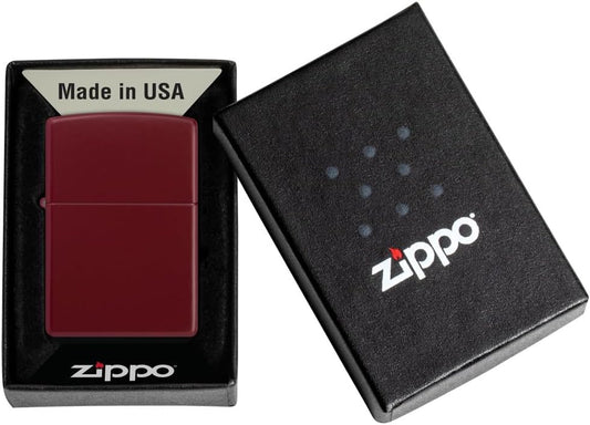 Zippo lighter in a black box with Zippo branding