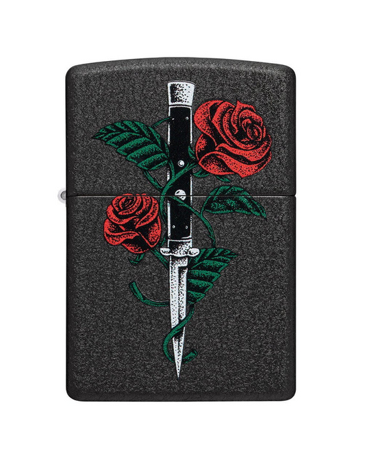 Zippo Rose Dagger Tattoo Design #49778