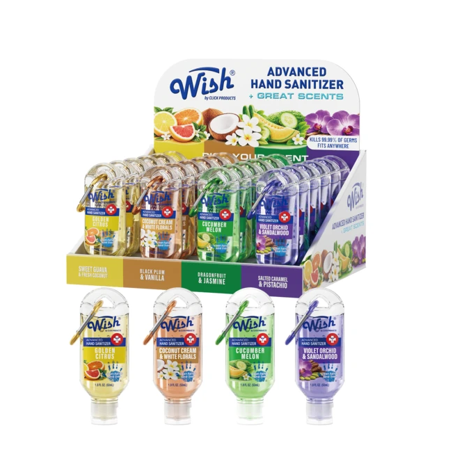 Advanced scented hand sanitizer 1.8oz w/ Clip 24/display
