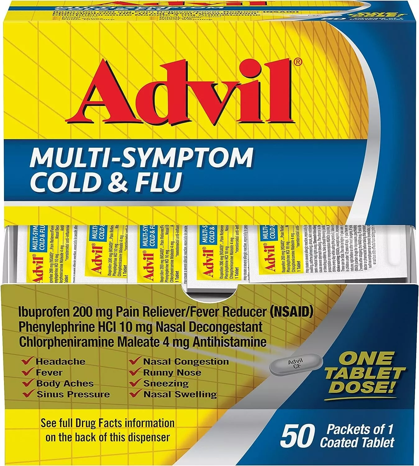 Wholesale Advil Multi Symptom cold & flu 50/1pk 