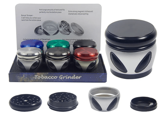 Alien 4 Part Tobacco Grinder 61mm 6/bx