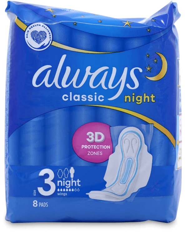 Always Classic Night, Size 3 8ct - 18/bx