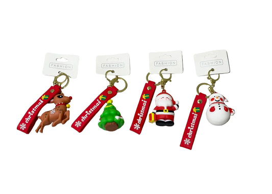 Christmas Holiday Keychain Assorted 4 Styles 12/bx