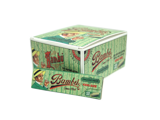 Bambu Cigarette Paper Organic Hemp King Size+33 Tips 50/bx