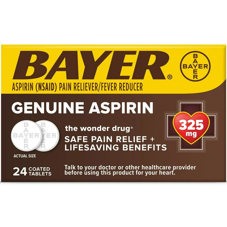 Bayer Aspirin Tablets 24ct Per Bottle 12bx
