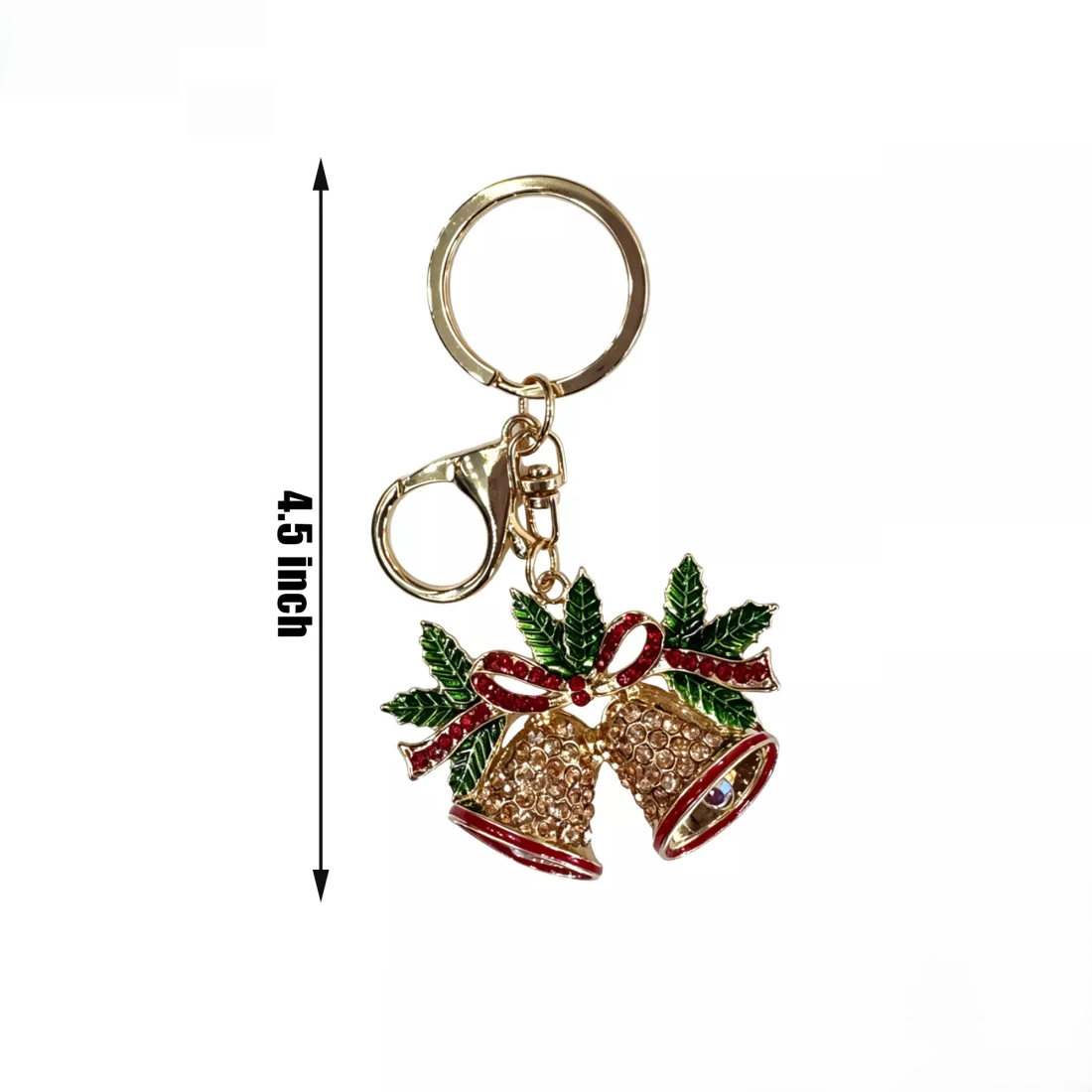 Christmas Jingle bell Rhinestone Keychain 12/bx