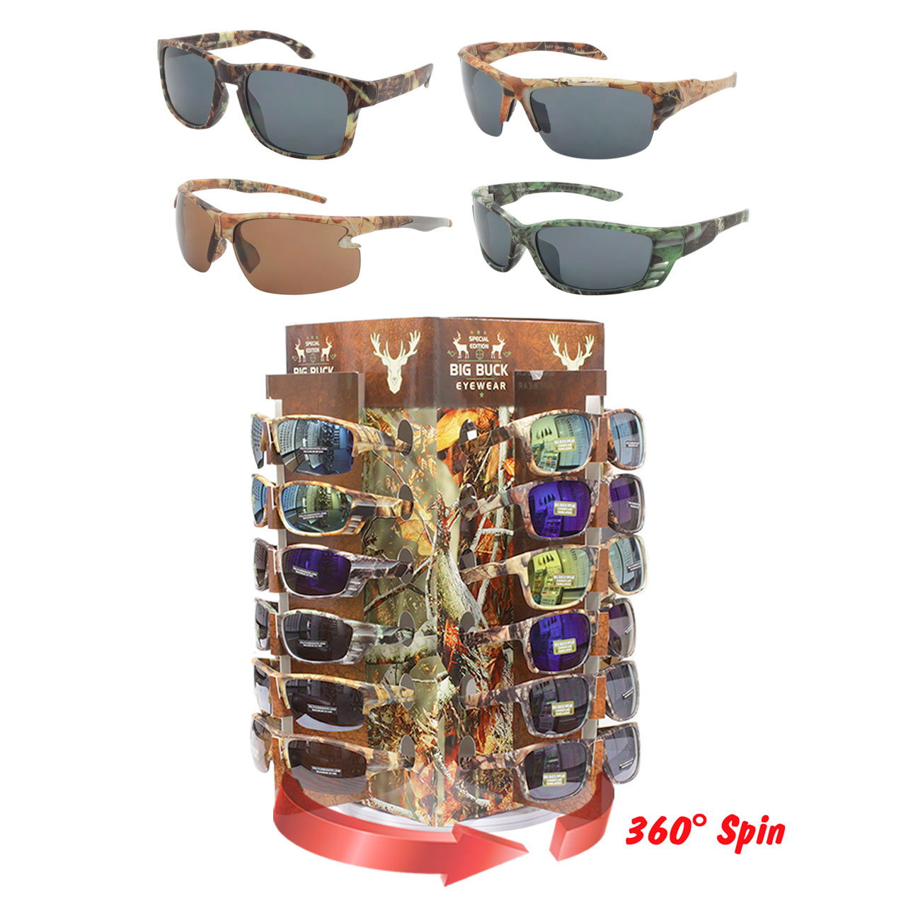 Camouflage 48/ct Sunglass Display