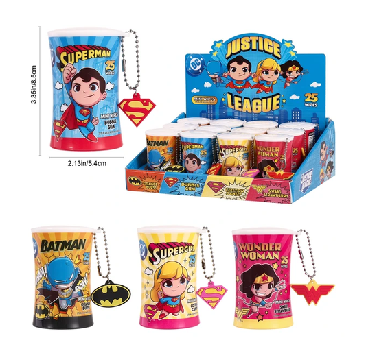 Justice League Mini Cleaning hand Wipes 12/display