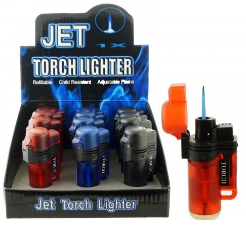 Clear Plastic Torch Lighters 12/bx