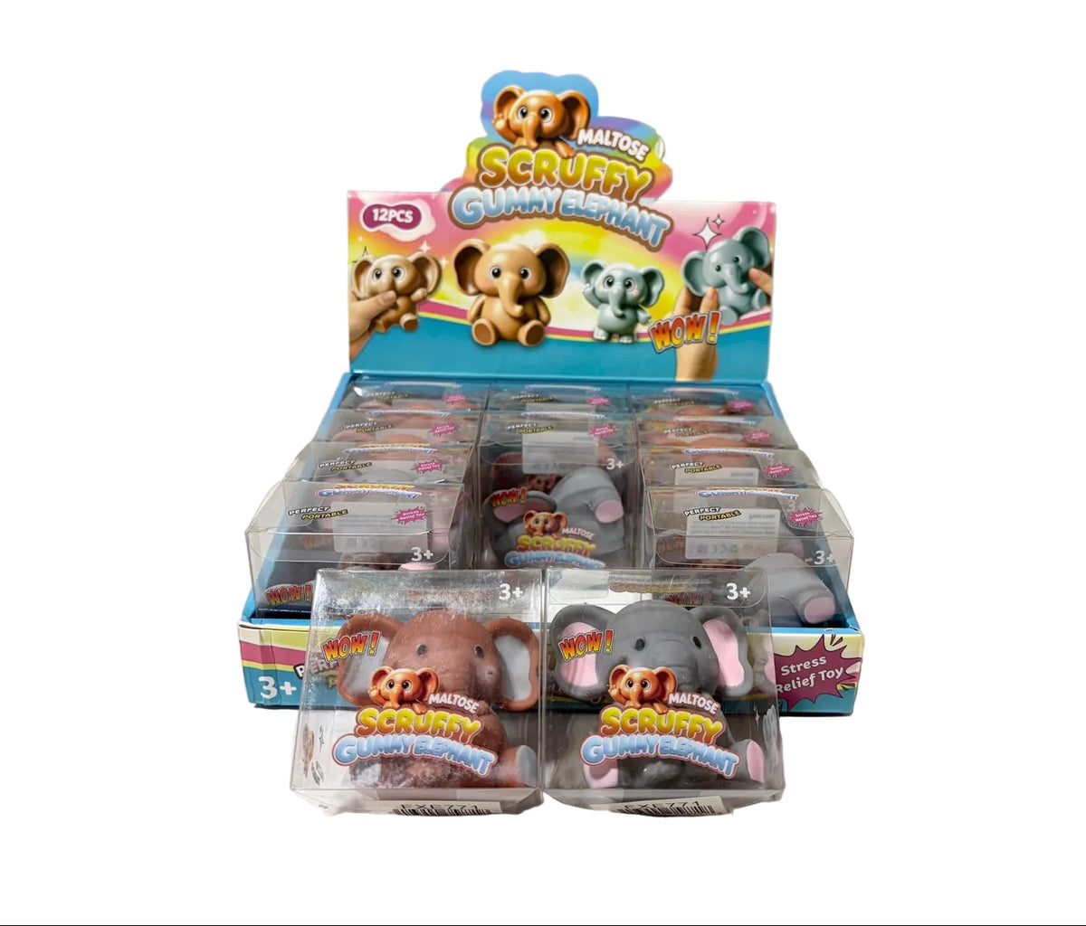 Crunchy Elephant Squish Toy 12/bx