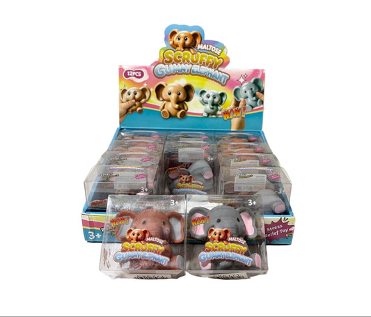 Crunchy Elephant Squish Toy 12/bx