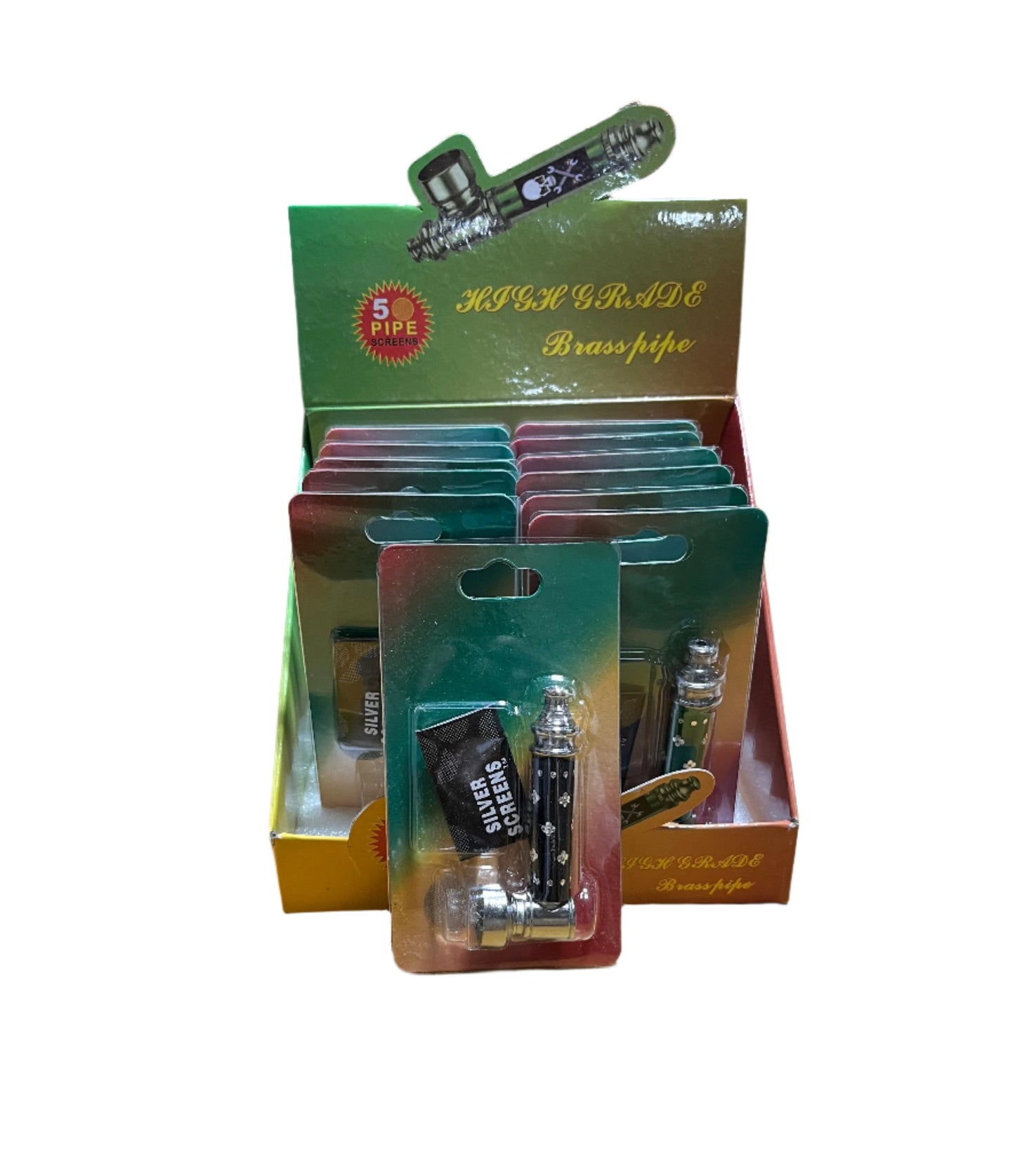 Diamond Cut Metal Pipe W/Screens 12/bx