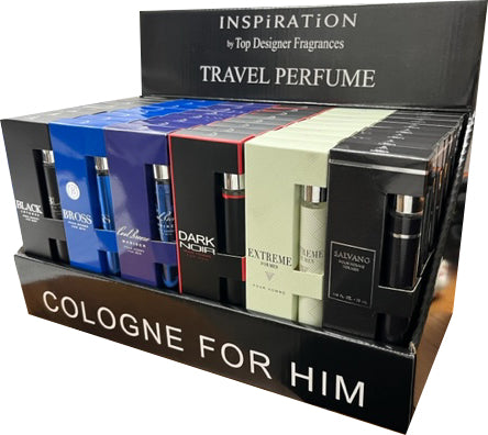 Men Cologne Travel Vials 1.18oz/35ml, 48/ct Display