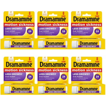 Dramamine Less Drowsy Tablets 8/ct per tube 6/tubes