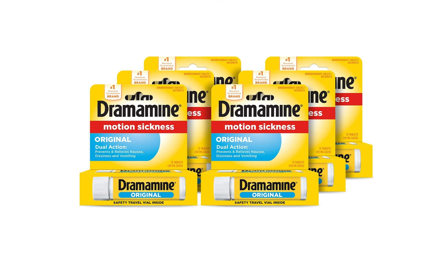 Dramamine Original Tablets 12/ct per tube 6/tubes