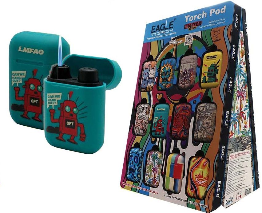 wholesale Eagle Trochpod lighters 24/ct display
