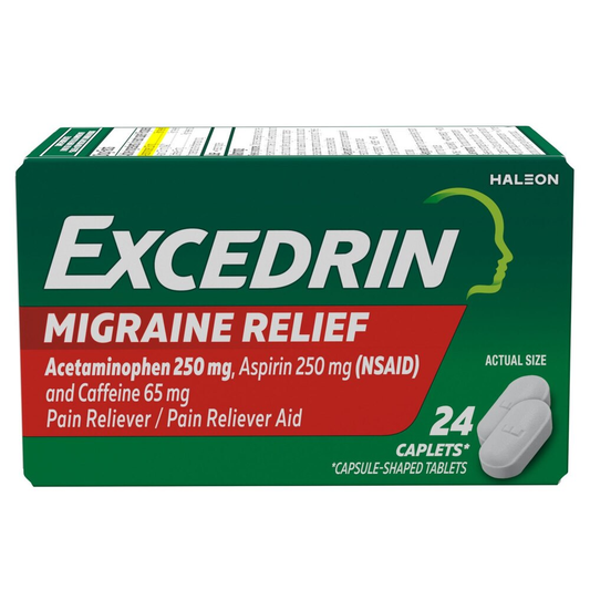 Excedrin Migraine Pain Reliever 24ct per Bottle 12bx