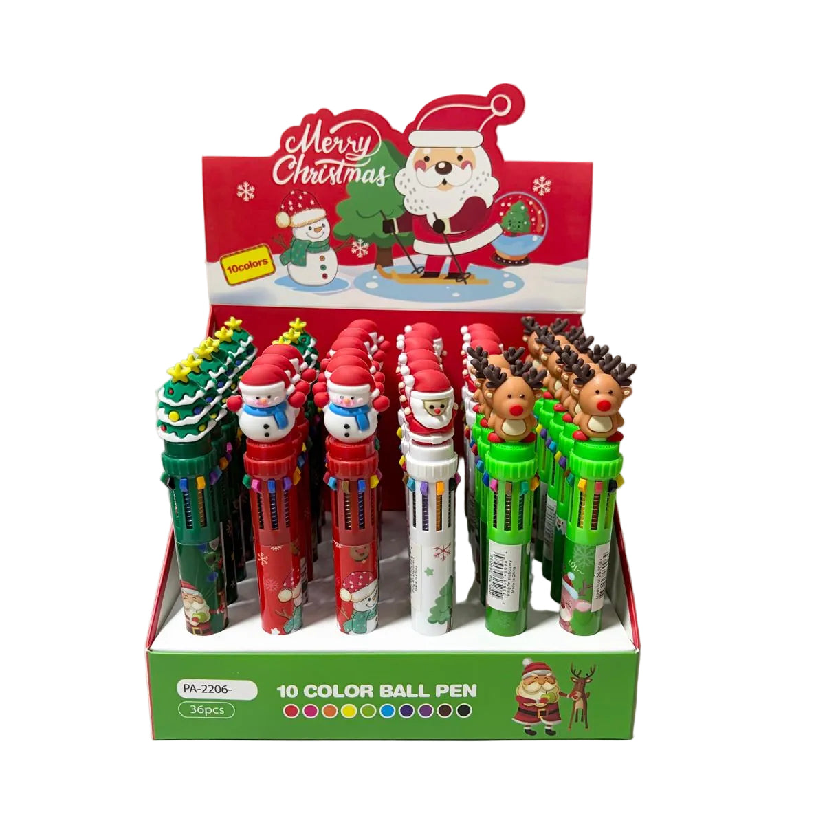 Holiday Themed Multi Color Ball Pen 36/Display
