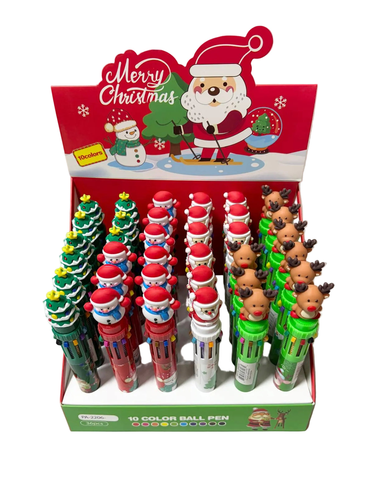 Holiday Themed Multi Color Ball Pen 36/Display