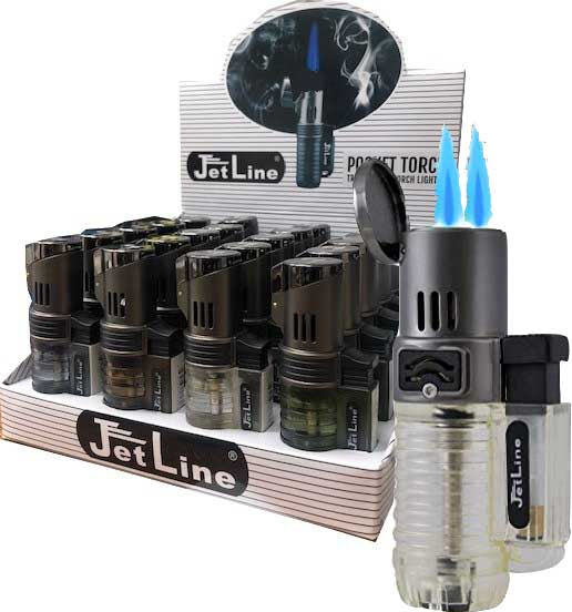 Jetline High Quality Double Torch Lighters 20/bx