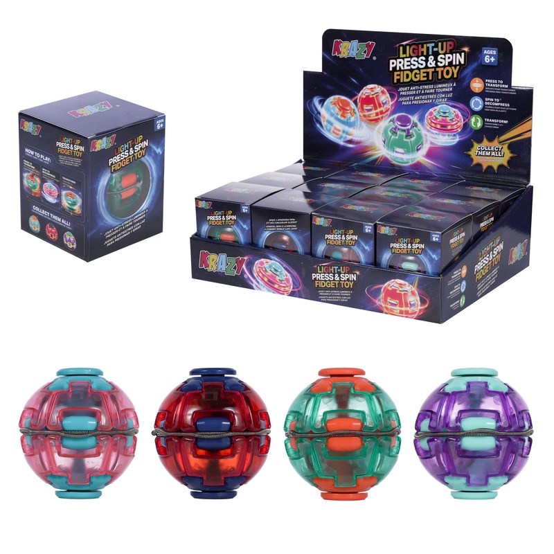 Light up press & spin Toy 12/bx