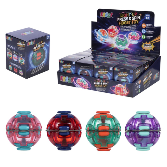 Light up press & spin Toy 12/bx