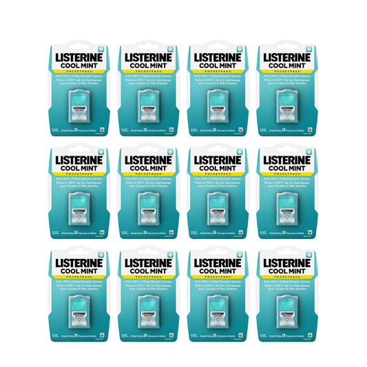 Listerine Cool Mint Breath Strips Pocketpaks 24ct 12/bx