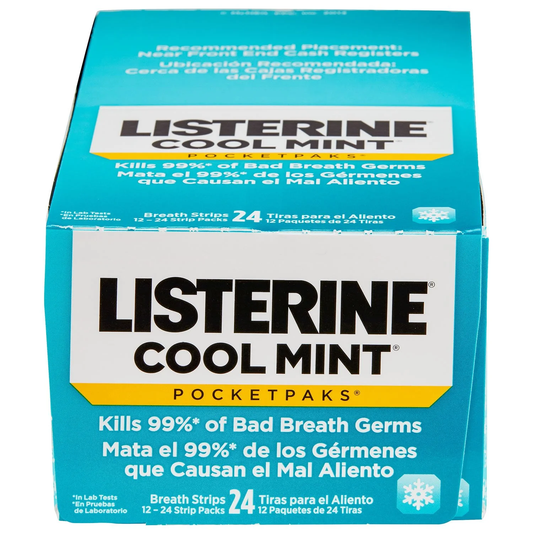 Listerine Cool Mint Breath Strips Pocketpaks 24ct 12/bx