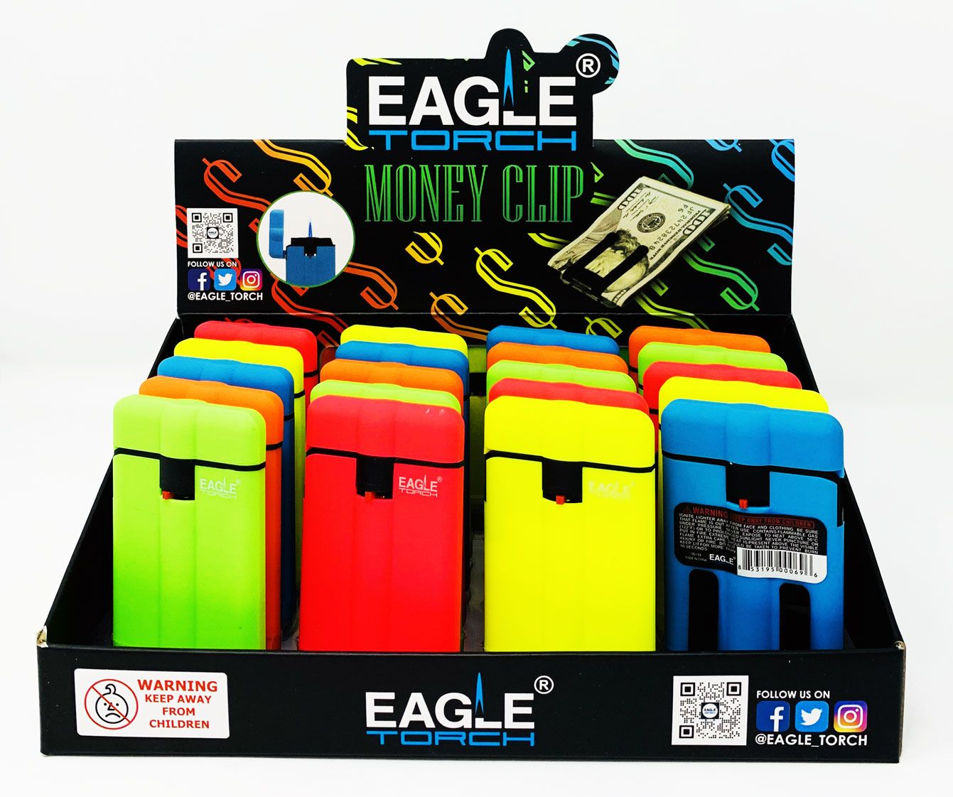 Eagle Money Clip Slim Torch Lighters 20/bx