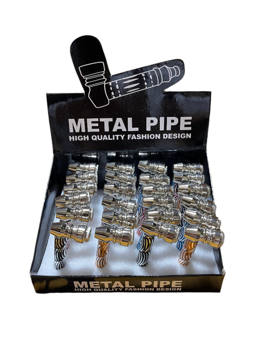 Metal Pipes Assorted Colors 24/display