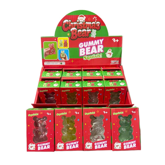Mini Holiday Gummy Bear Squishy Toy 12/bx