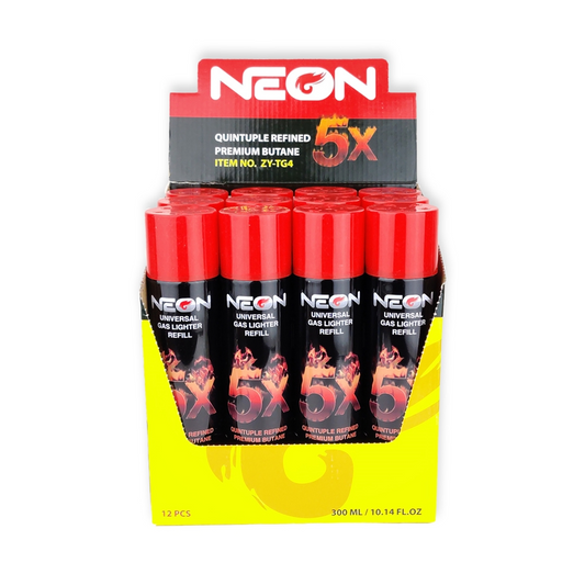 wholesale NEON 5X Refined Premium Butane Gas Lighter Refill 12/bx