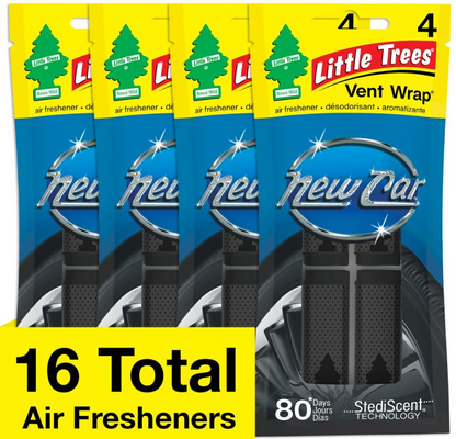 Little Tree Vent Wrap New Car 4/bx 16pc