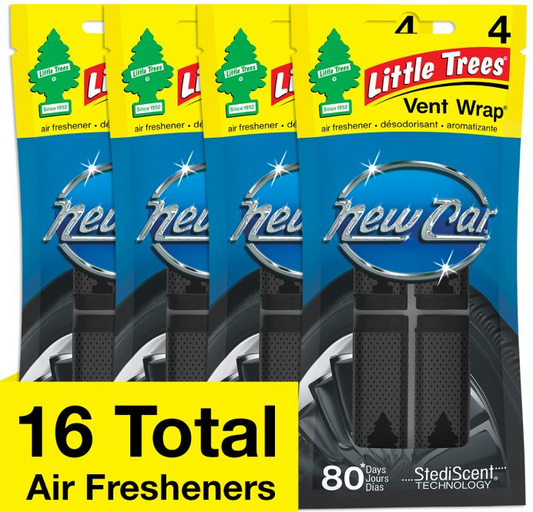 Little Tree Vent Wrap New Car 4/bx 16pc