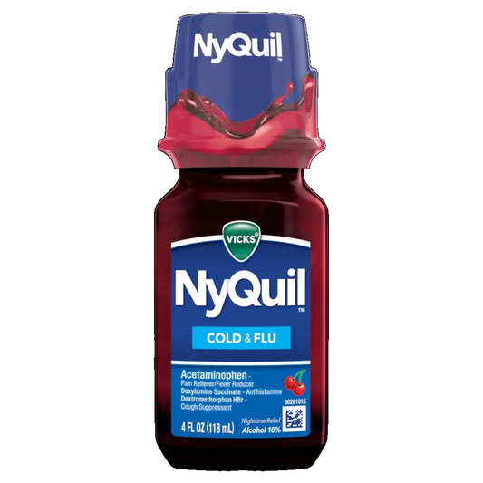Vicks Nyquil Cherry Cold & Flu 4oz Liquid 8/bx