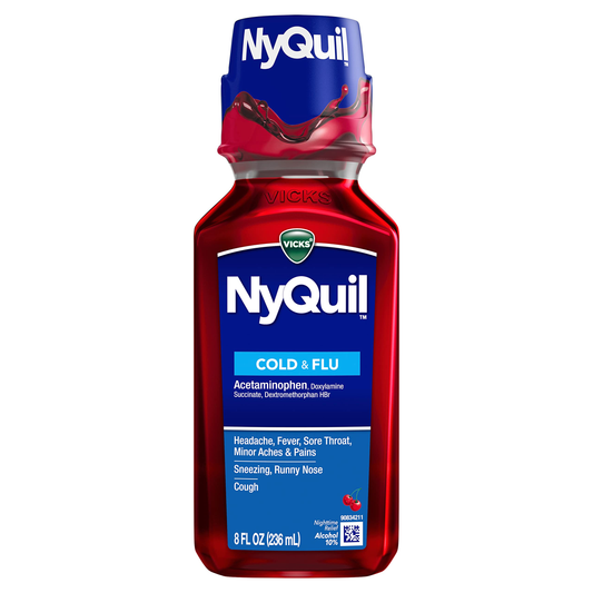 Vicks Nyquil Cherry Cold & Flu 8oz Liquid 6/bx