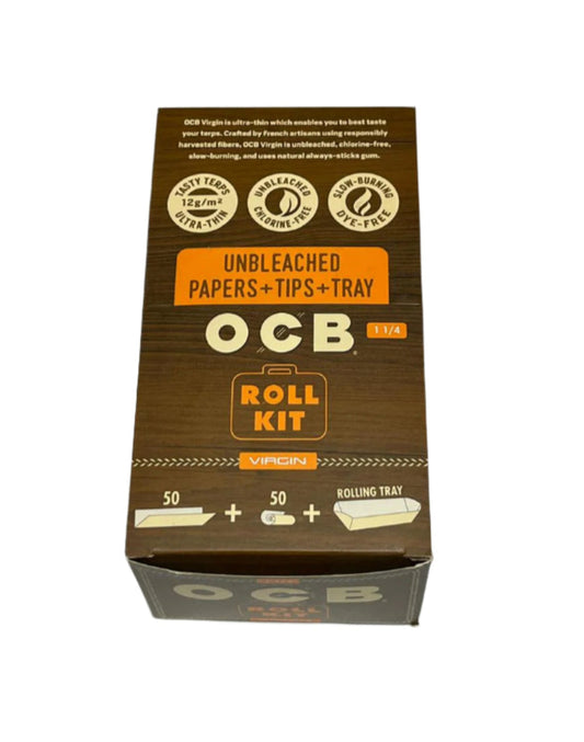 OCB Unbleached Virgin 1.25 Roll Kit 20/bx