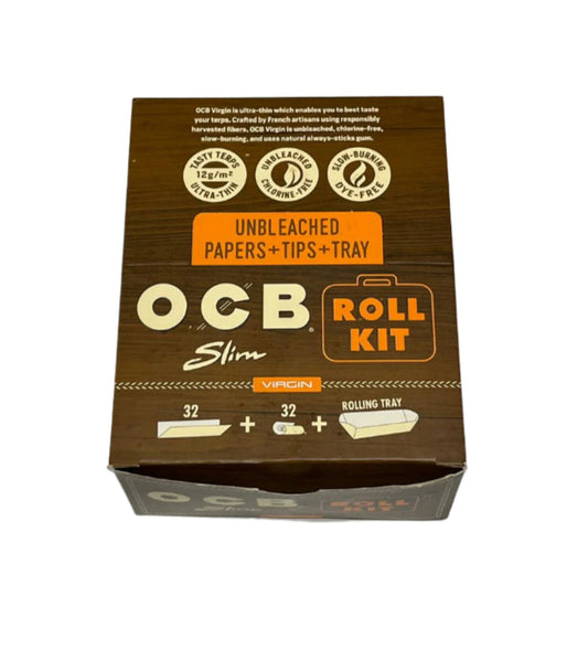 OCB Unbleached Virgin Slim Roll Kit 20/bx