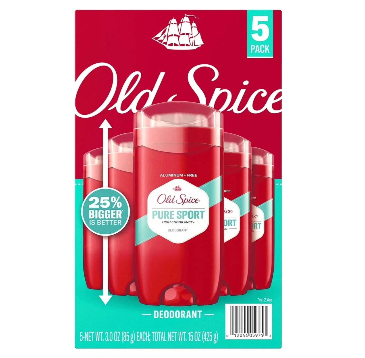 Old Spice Deodorant 3oz 5/pack