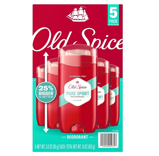 Old Spice Deodorant 3oz 5/pack