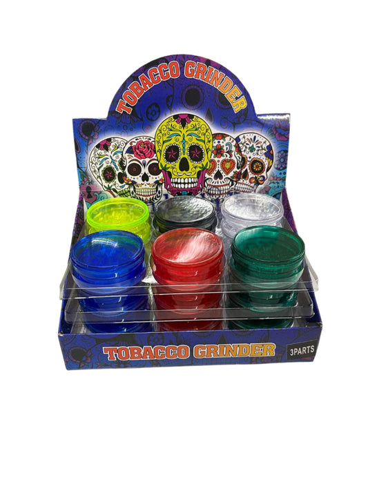 Plastic 3 Part Tobacco Grinder 24/bx