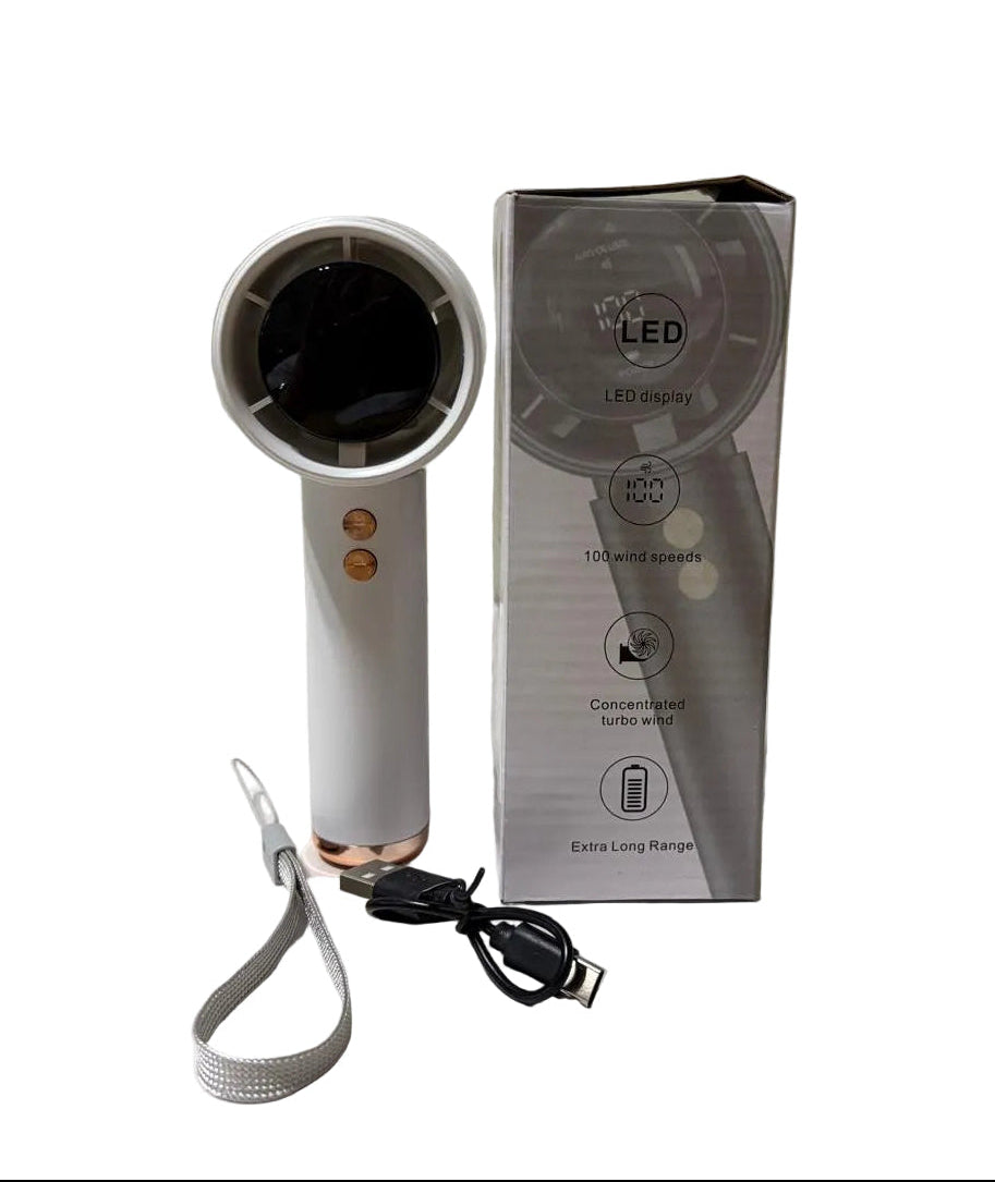 High Speed Rechargeable Hand Fan (Color may vary)