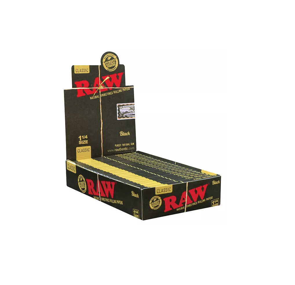 wholesale Raw Classic Black Cigarette Paper 1.25 24/bx
