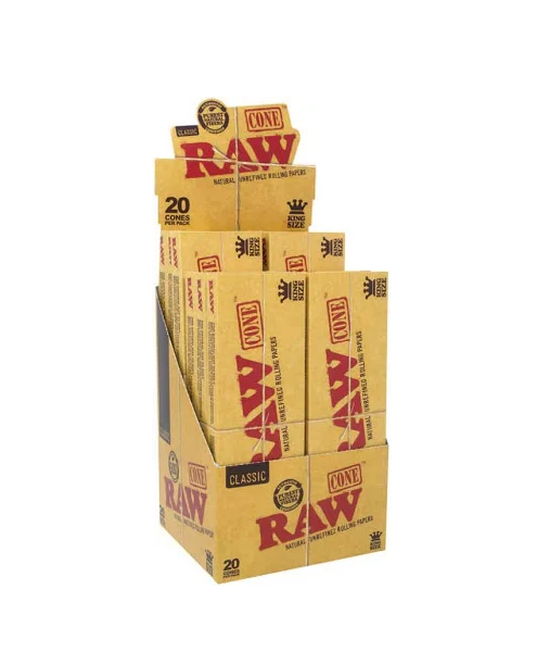 Raw Classic King Size Cones 12 Packs of 20